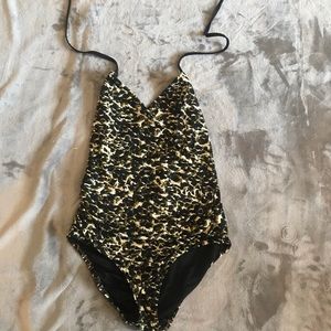 Jcrew Green Leopard One Piece